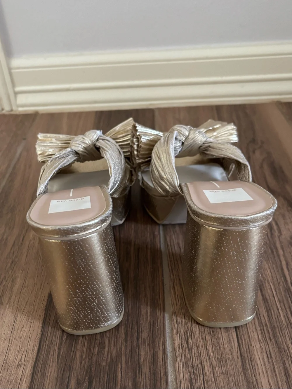 Dolce Vita Slip-On Platform Bow Mule with Knot Bow - Gold